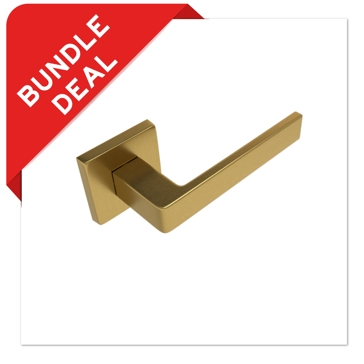 Sluitwerkpakketten met Deurkruk Quadrate 28 Regular Mat Messing